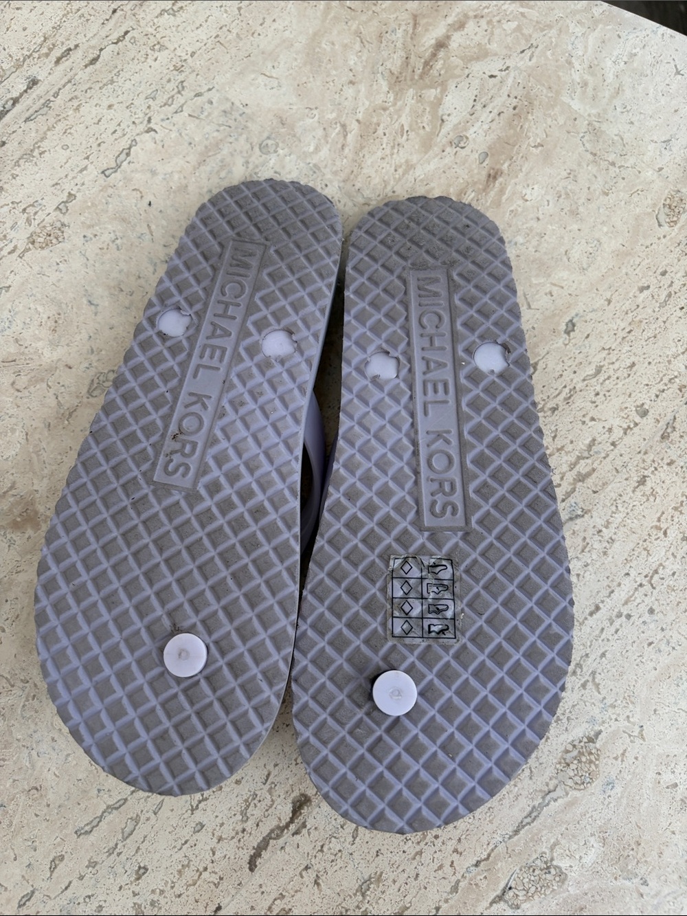 Michael Kors Lavender Logo Strap Flip Flops - Picture 2 of 7